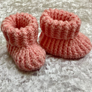 Pink Wool Booties